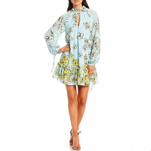 Belle Badgley Mischka Floral Mini Dress Size 0 NWT NEW - Picture 1 of 9